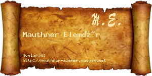 Mauthner Elemér névjegykártya
